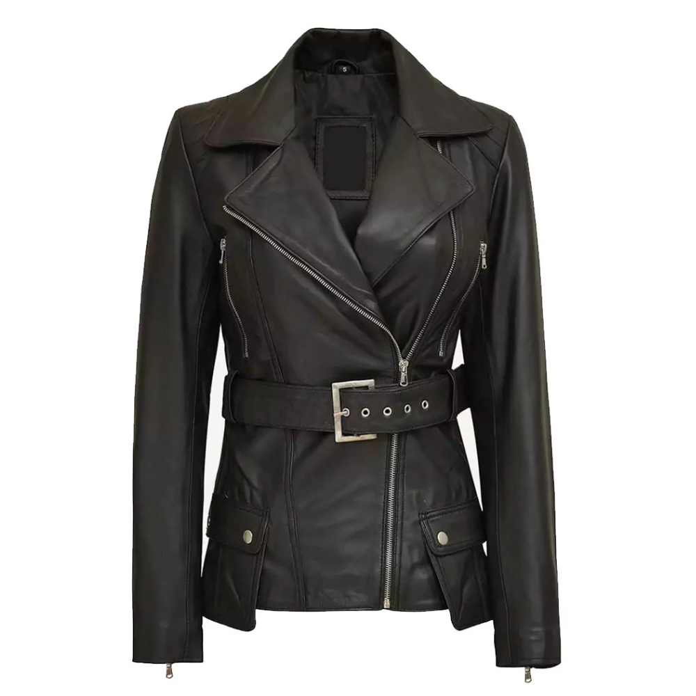 Black Belted Biker Jacket