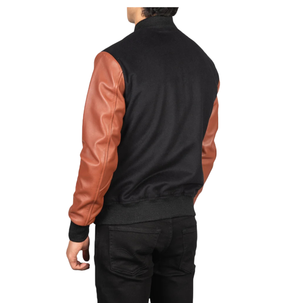 Black & Brown Maverick Varsity Jacket