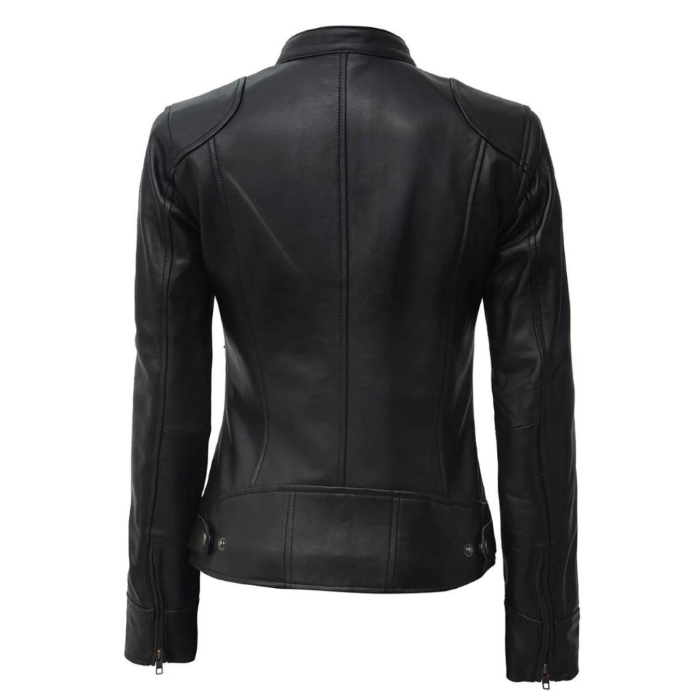 Black Cascade Biker Jacket