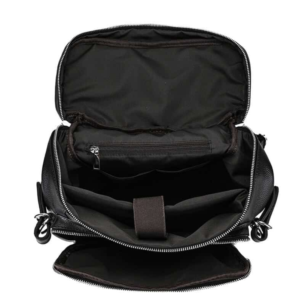 Black Classic Leather Backpack