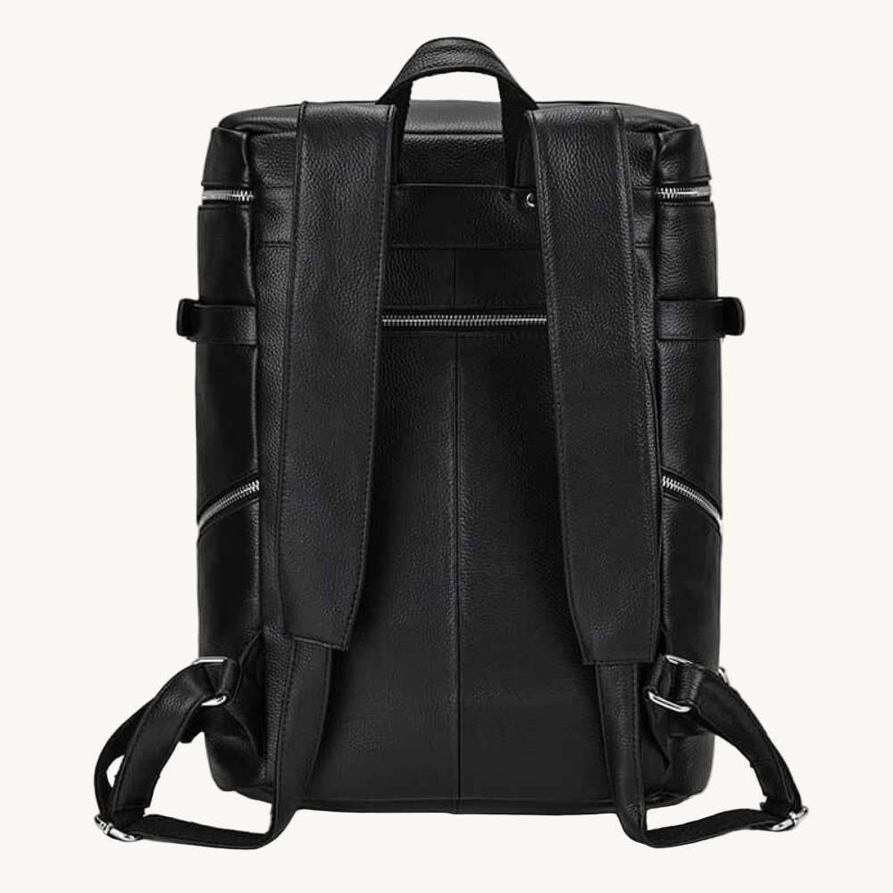 Black Classic Leather Backpack