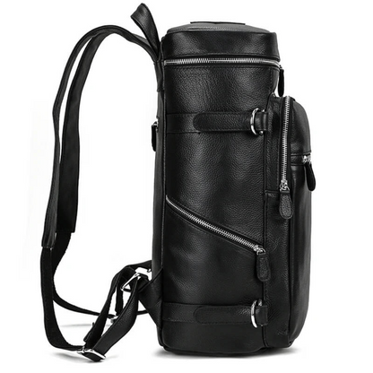 Black Classic Leather Backpack