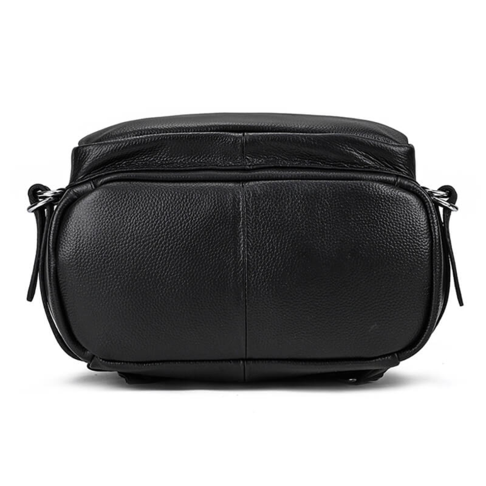 Black Classic Leather Backpack