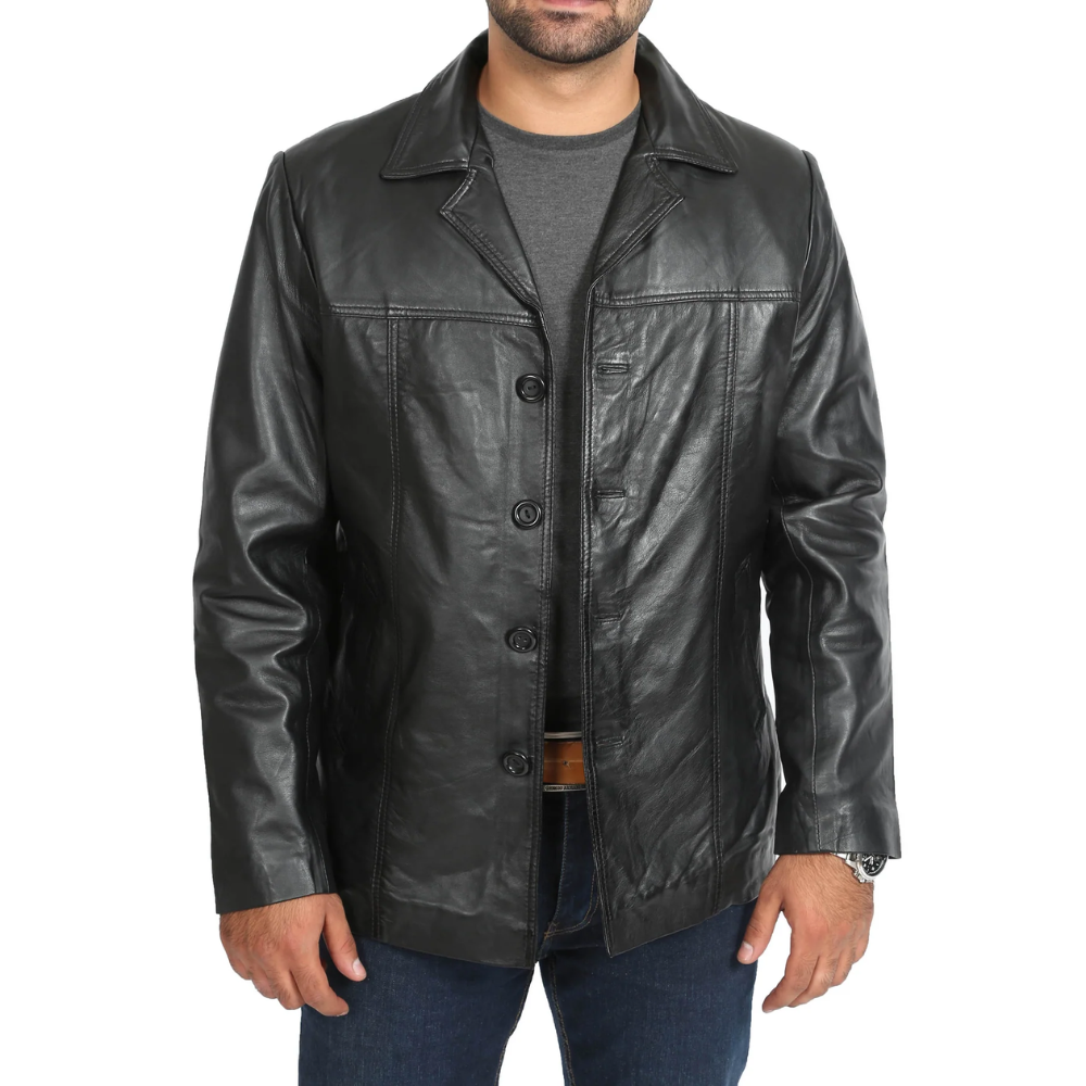Black Continuum Leather Blazer
