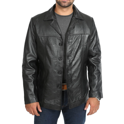 Black Continuum Leather Blazer