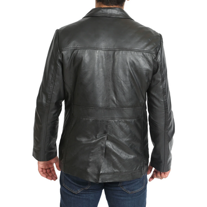 Black Continuum Leather Blazer