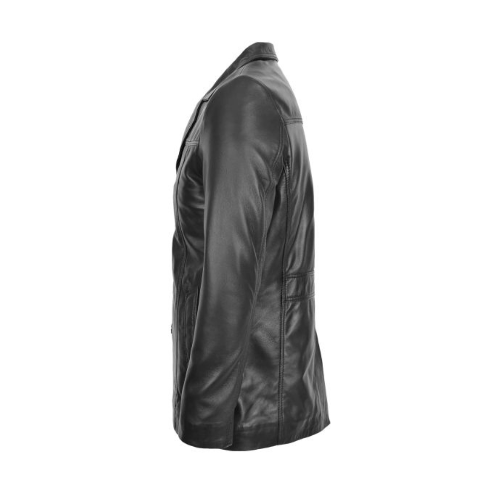 Black Continuum Leather Blazer
