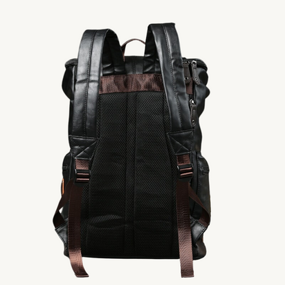 Black Darwin Sphere Leather Backpack