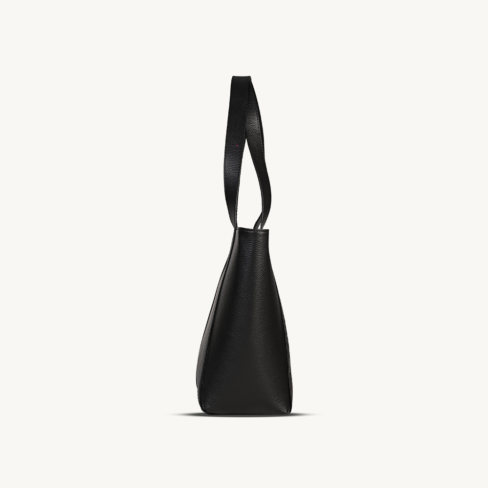 Black Everyday Leather Tote Bag