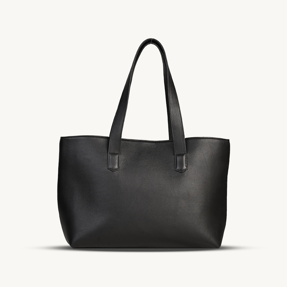 Black Everyday Leather Tote Bag