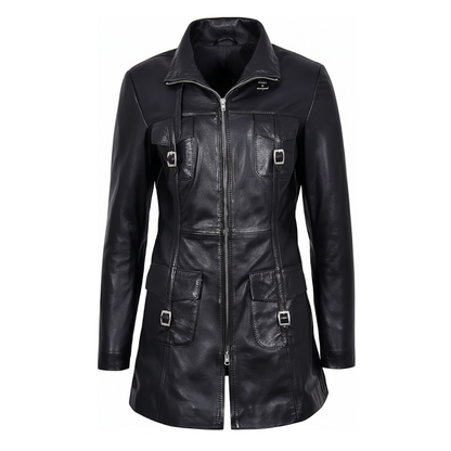Black Falcon Trench Coat