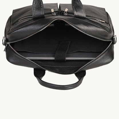 Black Invictus Leather Briefcase