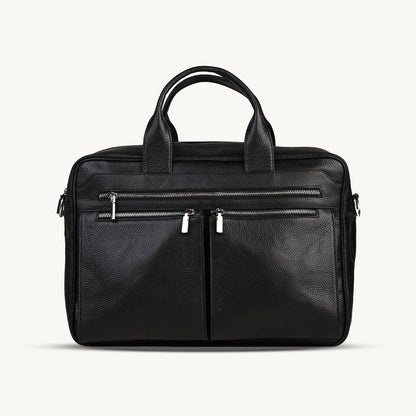 Black Invictus Leather Briefcase