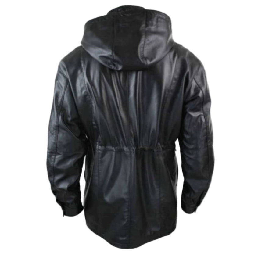Black Iron Hooded Coat
