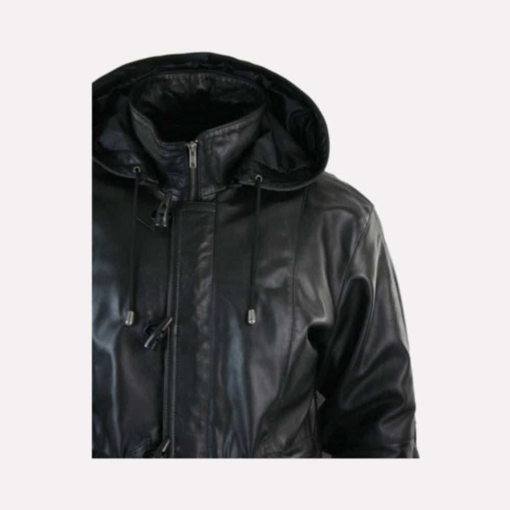Black Iron Hooded Coat
