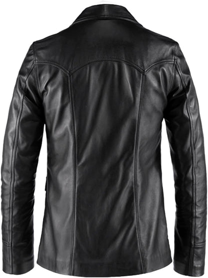 Black Lambskin Hitman Blazer