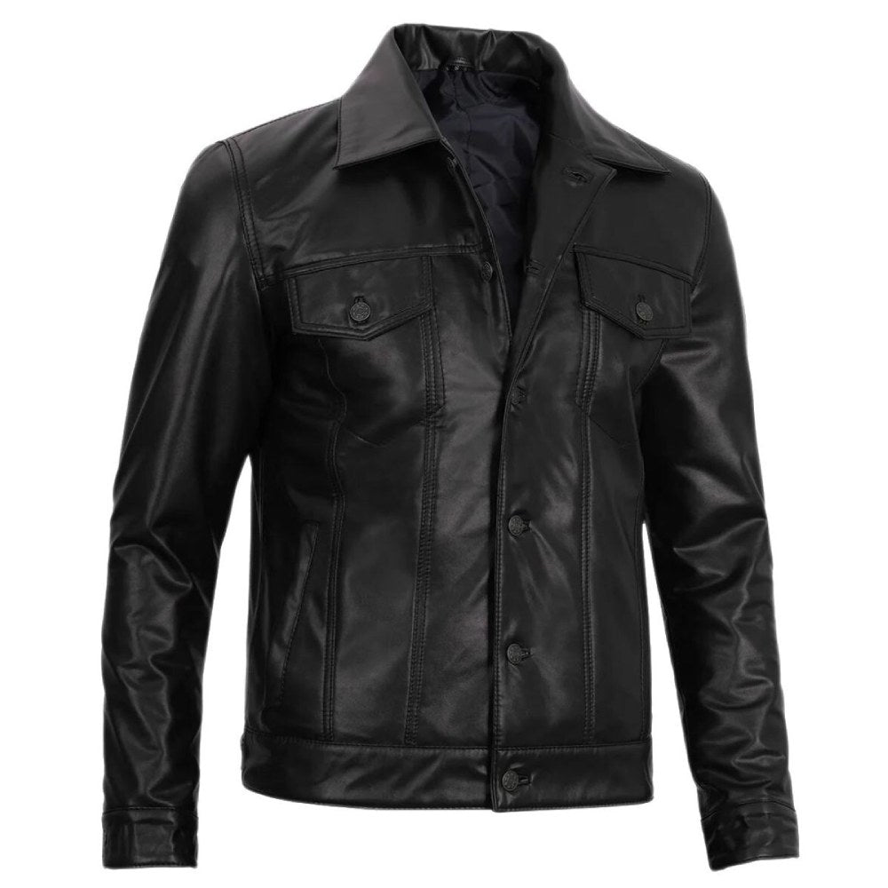 Black Leather Trucker Renegade