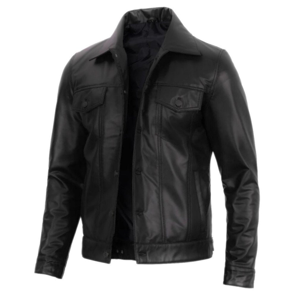 Black Leather Trucker Renegade