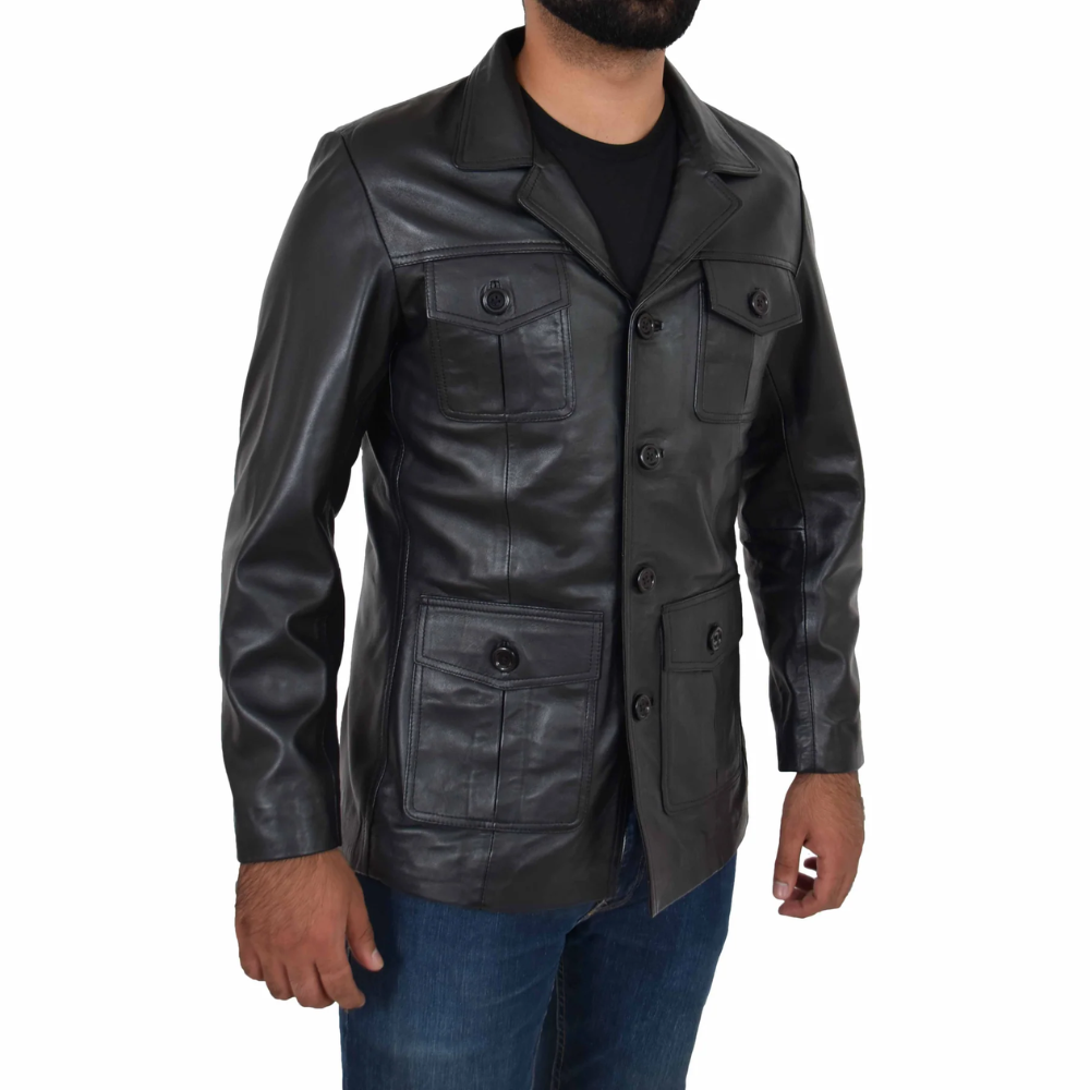Black Pursuit Leather Blazer