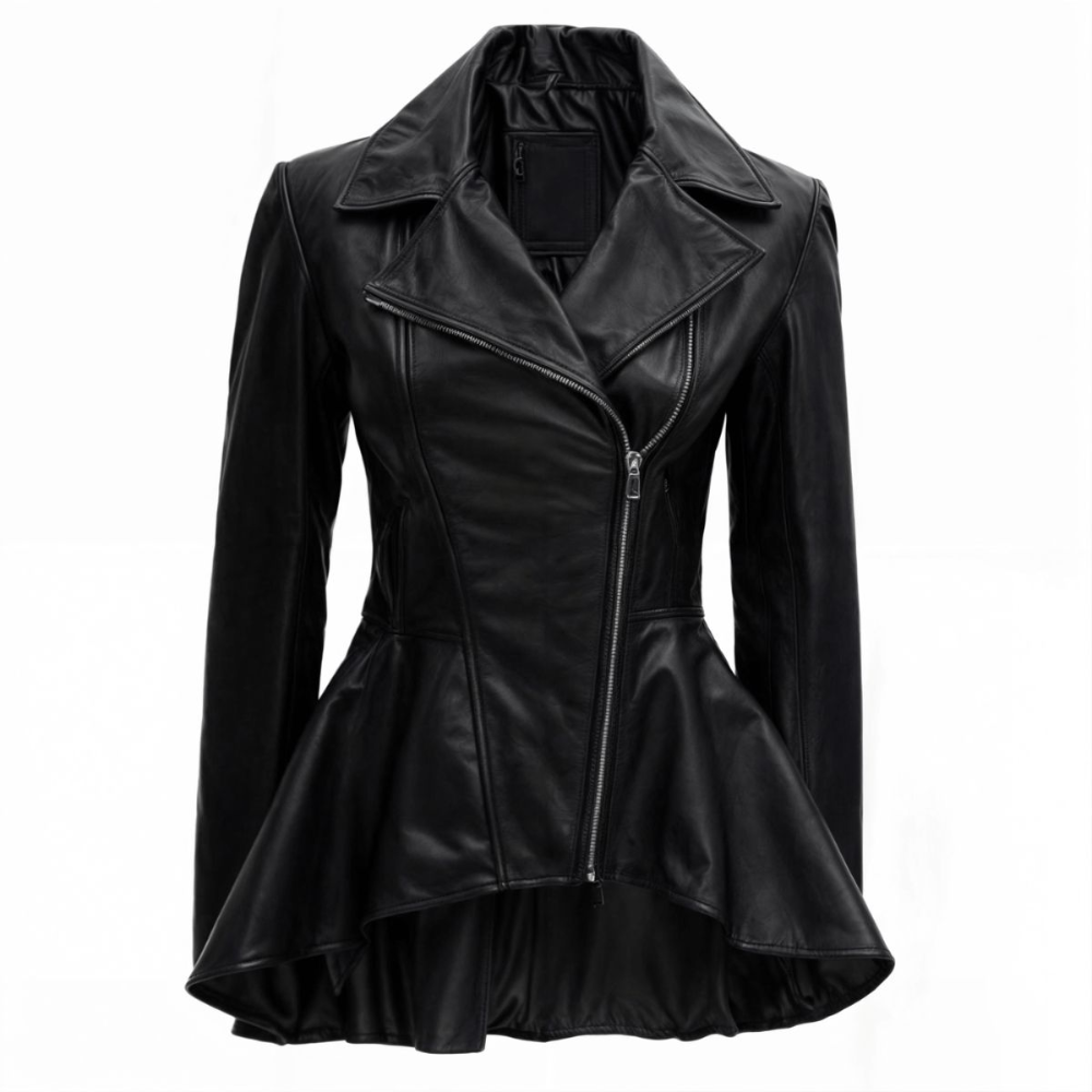 Black Raven Peplum Biker Jacket