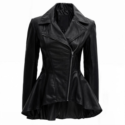Black Raven Peplum Biker Jacket