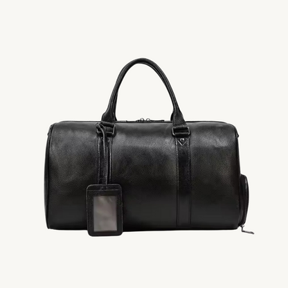 Black Regal Leather Duffle Bag