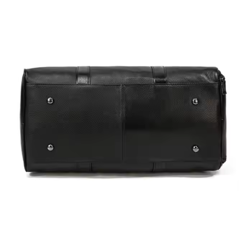 Black Regal Leather Duffle Bag