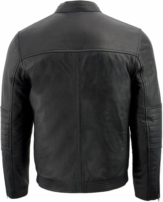 Black Sheepskin Biker Jacket