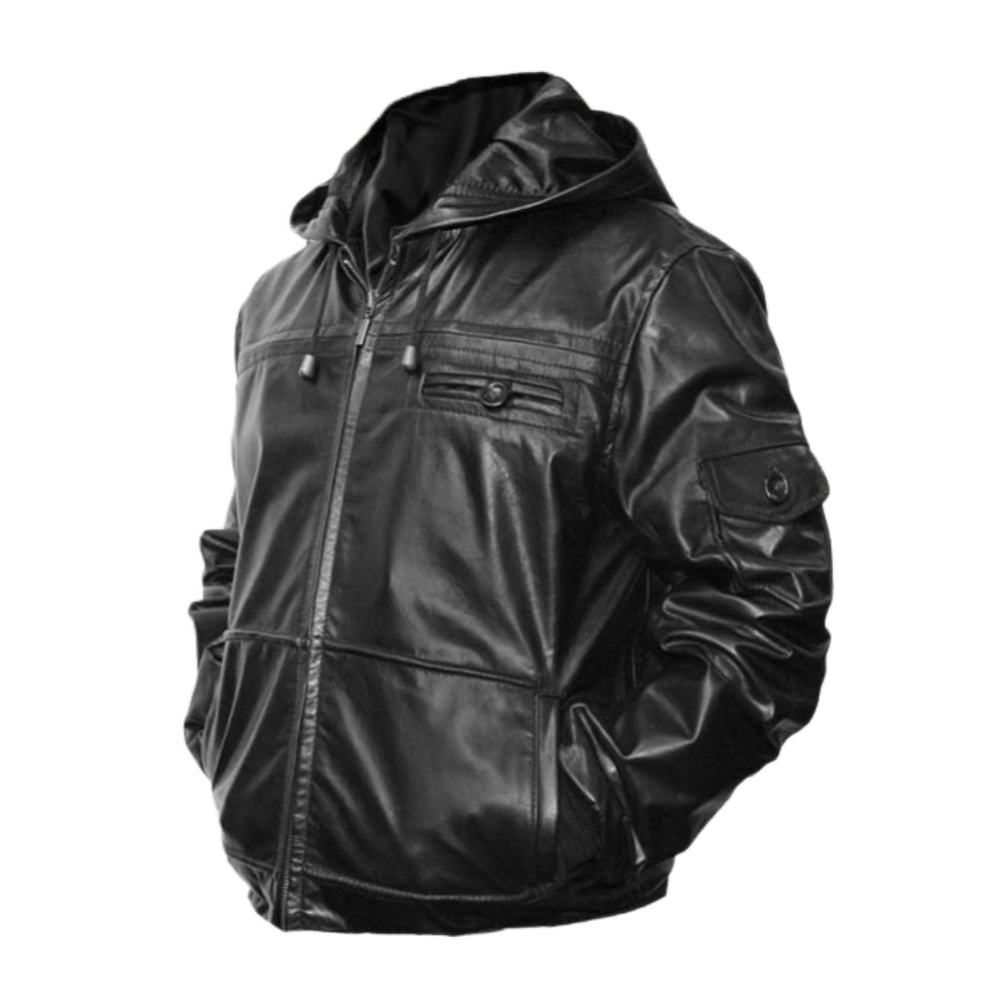 Black Steel Hooded Jacket
