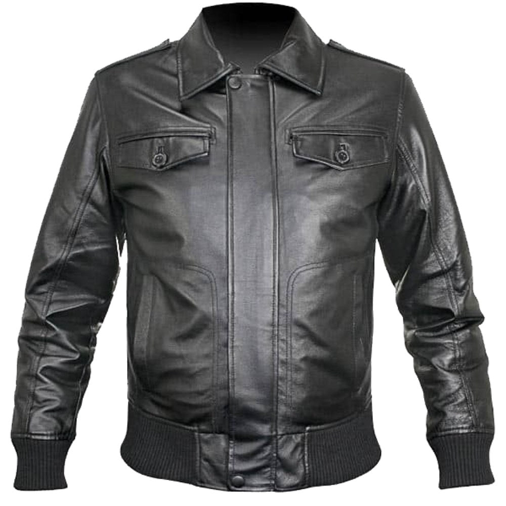 Black Timeless Traveler Bomber Jacket