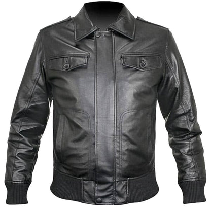 Black Timeless Traveler Bomber Jacket