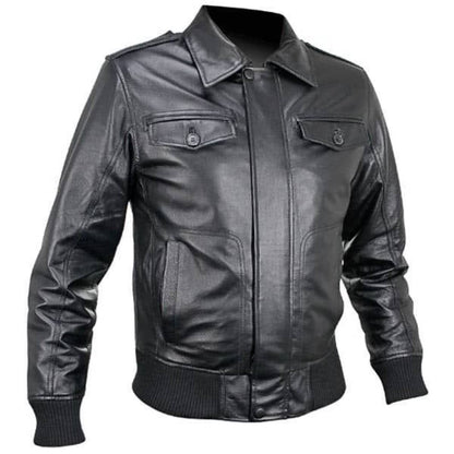 Black Timeless Traveler Bomber Jacket