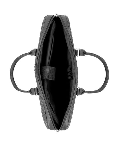 Black Woven Leather Business Bag