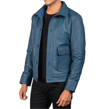 Blue Barricade Leather Jacket