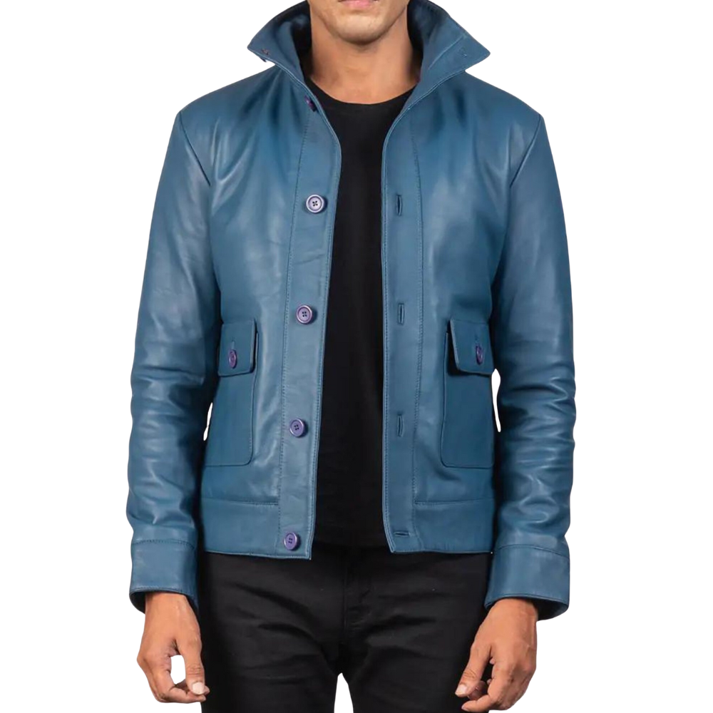 Blue Barricade Leather Jacket