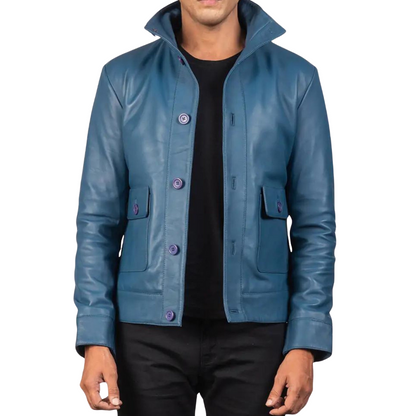 Blue Barricade Leather Jacket