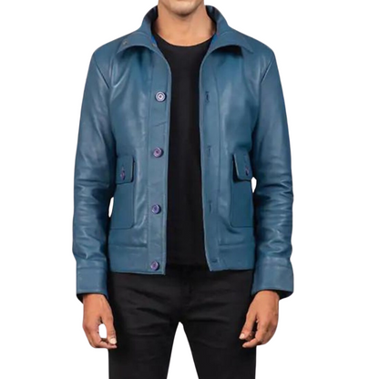 Blue Barricade Leather Jacket