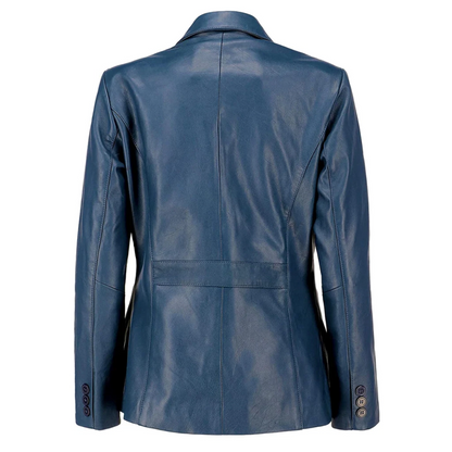 Blue Sapphire Leather Blazer