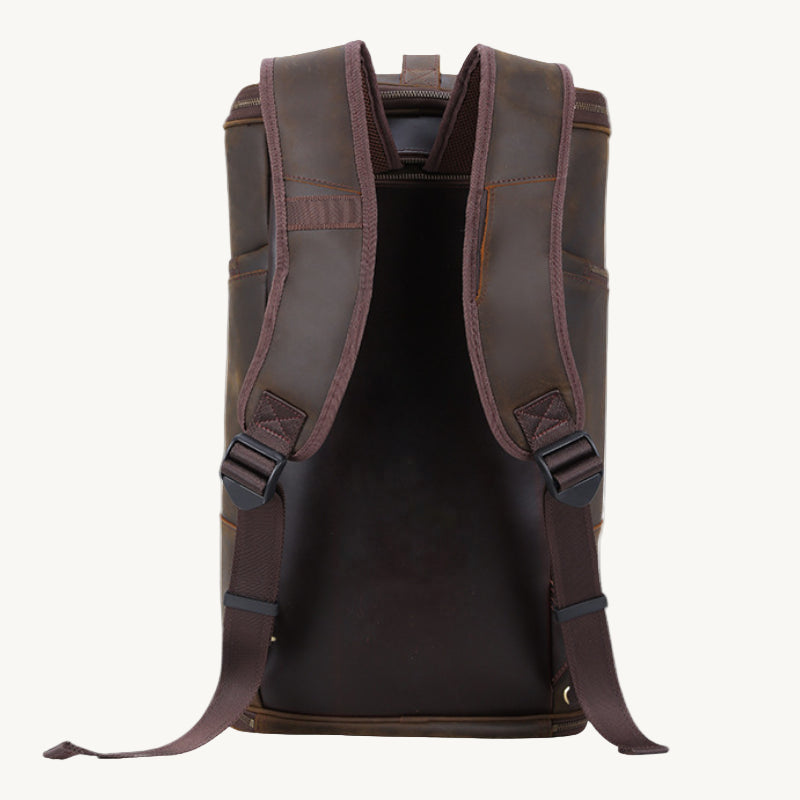 Brown Adventure Duffle Leather Backpack