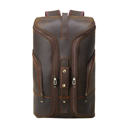 Brown Adventure Duffle Leather Backpack