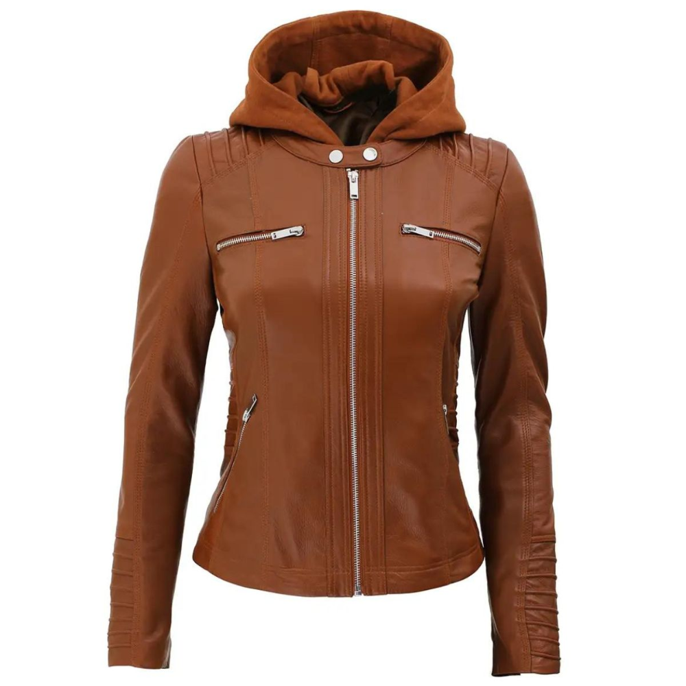 Brown-Allure-Hooded-Biker-Jacket
