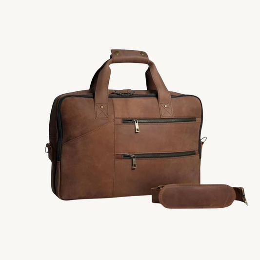 Brown Artisan Leather Briefcase