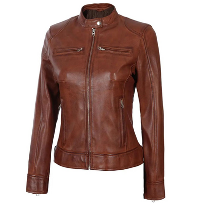 Brown Aurora Biker Jacket