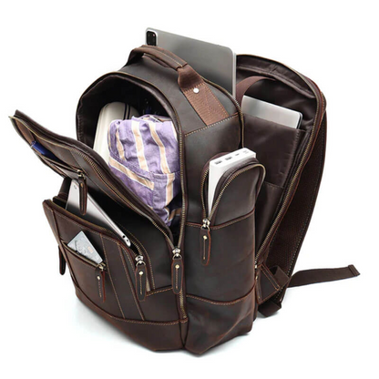 Brown Classic Leather Backpack
