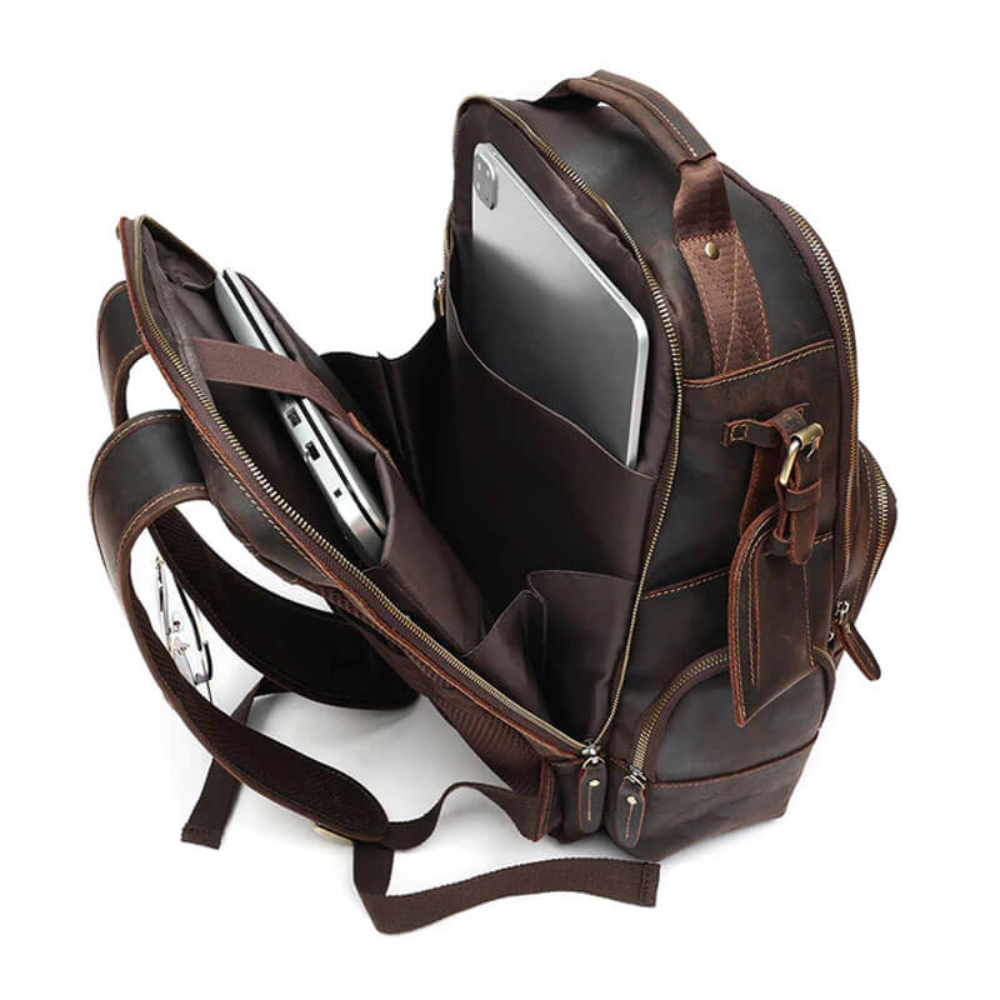 Brown Classic Leather Backpack
