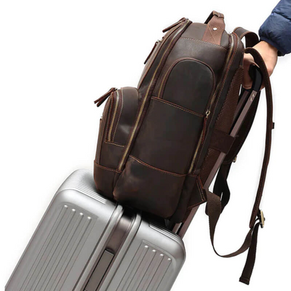 Brown Classic Leather Backpack