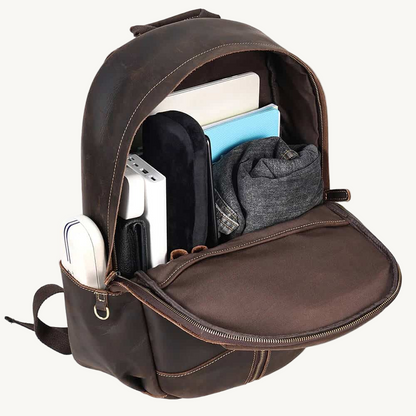 Brown Damrie Leather Backpack