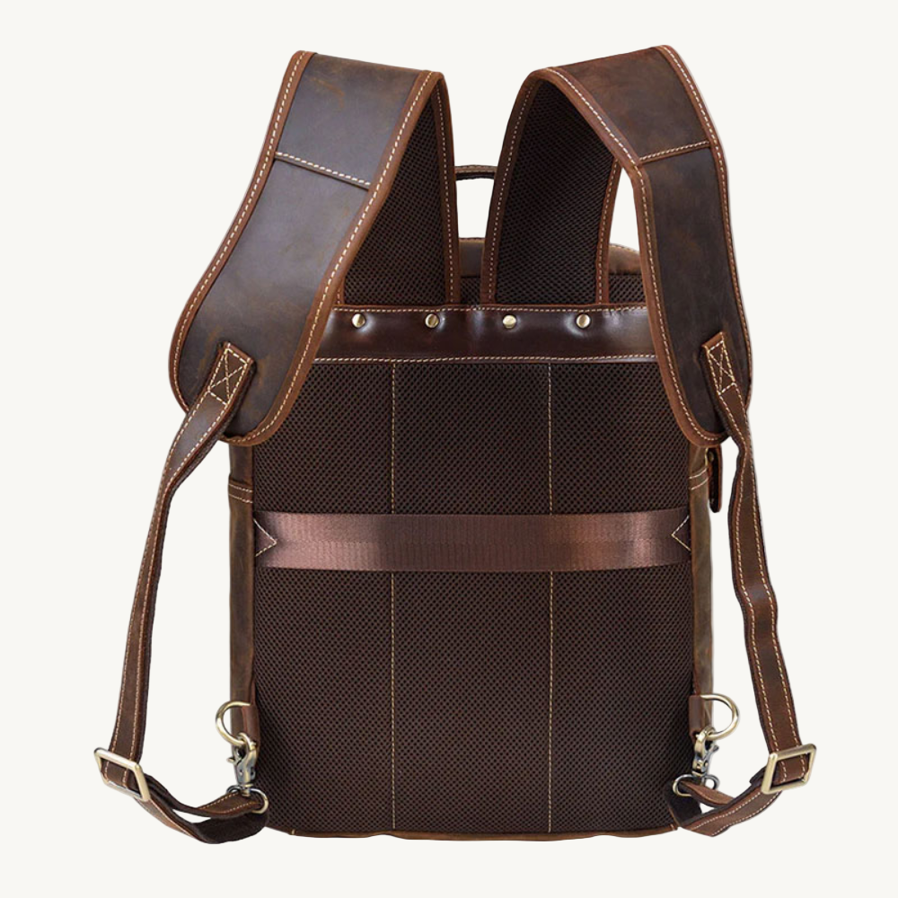 Brown Dapper Trek Leather Backpack