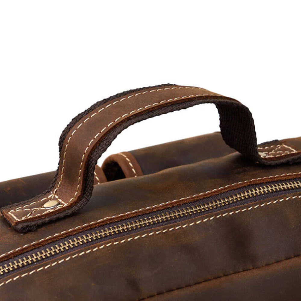 Brown Dapper Trek Leather Backpack