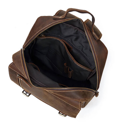 Brown Dapper Trek Leather Backpack